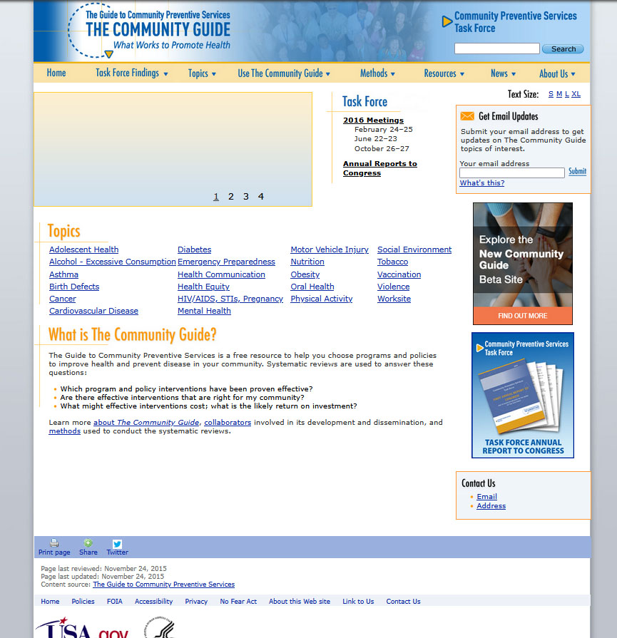 Community Guide static HTML home page