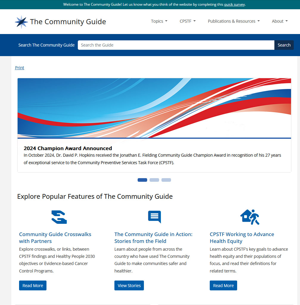 Community Guide WordPress home page